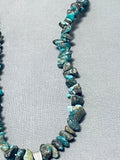 One Of The Most Unique Vintage Native American Navajo Turquoise Inlay Sterling Silver Necklace-Nativo Arts