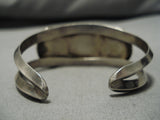 Important Early 1900's Vintage Native American Navajo Turquoise Sterling Silver Bracelet Old-Nativo Arts