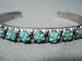 Ben Haley Vintage Native American Zuni Blue Gem Turquoise Sterling Silver Braclet Old-Nativo Arts