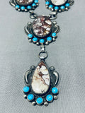Best Native American Navajo Wildhorse Native American Navajo Turquoise Sterling Silver Necklace-Nativo Arts