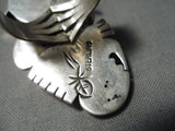 Amazing Vintage Native American Navajo Old Kingman Sterling Silver Kachina Ring-Nativo Arts