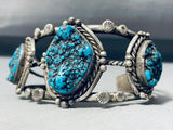 Piece Of History Vintage Native American Navajo Turquoise Sterling Silver Bracelet Old-Nativo Arts