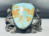 One Of The Best Vintage Native American Navajo #8 Turquoise Sterling Silver Bracelet-Nativo Arts