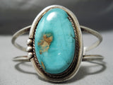 Carla Allapour Vintage Native American Navajo Royston Turquoise Sterling Silver Bracelet-Nativo Arts