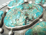Important Early Vintage Native American Navajo Orville Tsinnie Turquoise Sterling Silver Buckle-Nativo Arts