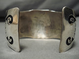 Superior Vintage Hopi Native American Navajo Mudhead Sterling Silver Persin Turquoise Bracelet-Nativo Arts