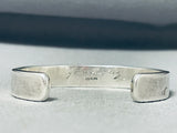 Johnny Nez Vintage Native American Navajo Sterling Silver Thick Bracelet-Nativo Arts