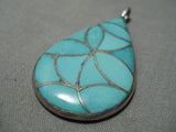 Important Orlinda Natewa Turquoise Sterling Silver Native American Pendant-Nativo Arts