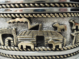 Rob Nelson Navajo Sterling Silver And Gold Storyteller Bracelet Native American-Nativo Arts