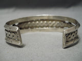 Museum Vintage Native American Navajo Carico Lake Turquoise Sterling Silver Bracelet Old-Nativo Arts
