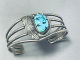 Important Vintage Native American Navajo Morenci Turquoise Sterling Silver Bracelet-Nativo Arts