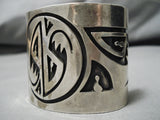 Magnificent Vintage Navajo Sterling Silver Native American Bracelet Old-Nativo Arts