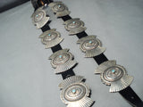 Sunshine Reeves Vintage Native American Navajo Rare Turquoise Sterling Silver Concho Belt-Nativo Arts