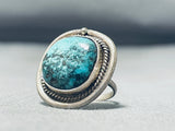 Beautiful Vintage Native American Navajo Kngman Turquoise Sterling Silver Ring-Nativo Arts