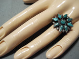 Custom Vintage Native American Navajo Old Kingman Cerillos Turquoise Sterling Silver Ring-Nativo Arts