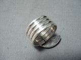 Tremendous Half Moon Navajo Purple Sterling Silver Ring Native American-Nativo Arts