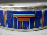 Important Donny Douglas Vintage Native American Navajo Turquoise Sterling Silver Lapis Bracelet-Nativo Arts