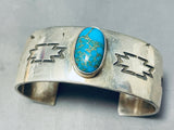 Magnificent Native American Navajo Pilot Mountain Turquoise Sterling Silver Bracelet-Nativo Arts