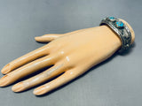Rena Jack Vintage Native American Navajo Signed Pilot Mountain Sterling Silver Bracelet-Nativo Arts