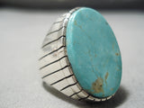Huge Big Men's Royston Turquoise Sterling Silver Native American Ring-Nativo Arts