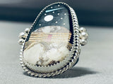 Noteworthy Native American Navajo Coral Jet Inlay Sterling Silver Ring-Nativo Arts