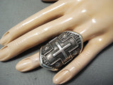 Stan Yazzie Amazing Navajo Sterling Silver Cross Ring Native American-Nativo Arts
