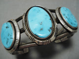 Amazing Vintage Native American Navajo Old Morenci Turquoise Sterling Silver Bracelet-Nativo Arts