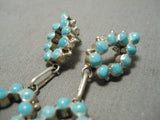 Exquisite Navajo Snake Eyes Turquoise Sterling Silver Native American Earrings-Nativo Arts