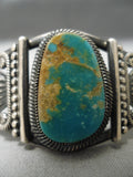 Stunning Vintage Native American Navajo High Grade Turquoise Sterling Silver Bracelet-Nativo Arts