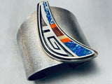 One Of The Best Ever Vintage Native American Hopi Sterling Silver Inlay Bracelet-Nativo Arts