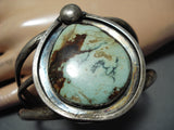 Huge Vintage Native American Navajo Carico Lake Turquoise Sterling Silver Bracelet Old-Nativo Arts