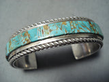 Tremendous Vintage Native American Navajo Turquoise Sterling Silver Bracelet Old-Nativo Arts