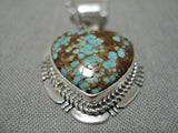 Exquisite Vintage Navajo #8 Turquoise Sterling Silver Native American Necklace-Nativo Arts