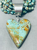 Native American Gasp! Gorgeous Vintage Santo Domingo Green Turquoise Heart Necklace-Nativo Arts