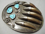 One Of The Best Vintage Native American Navajo Turquoise Sterling Silver Buckle Old-Nativo Arts