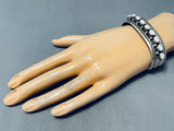 Anna Begay Vintage Native American Navajo Mother Of Pearl Sterling Silver Bracelet-Nativo Arts