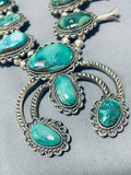 Rare Vintage Native American Navajo Cerrillos Turquoise Sterling Silver Squash Blossom Necklace-Nativo Arts