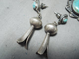 Women's Vintage Native American Navajo Huge Turquoise Sterling Silver Squash Bloossom Necklace-Nativo Arts