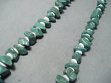 Huge Chunks Of Royston Turquoise Vintage Native American Navajo Sterling Silver Necklace Old-Nativo Arts