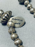 Orville Tsinnie Hogan Bead Vintage Native American Navajo Turquoise Sterling Silver Necklace-Nativo Arts
