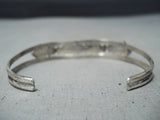 Spectacular Vintage Native American Zuni Blue Gem Turquoise Inlay Sterling Silver Bracelet-Nativo Arts