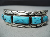 Outstanding Vintage Native American Navajo Sleeping Beauty Turquoise Sterling Silver Bracelet-Nativo Arts