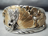 Detailed Soaring Eagle Vintage Native American Navajo Sterling Silver Bracelet-Nativo Arts