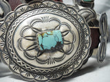 One Of The Finest Vintage Native American Navajo Damale Turquoise Sterling Silver Concho Belt-Nativo Arts