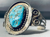 Piece Of History Vintage Native American Navajo Turquoise Sterling Silver Bracelet Old-Nativo Arts
