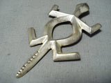 Wonderful Vintage Native American Navajo Sterling Silver Turtle Pin Pendant-Nativo Arts