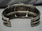 Important Blue Warrior Turquoise Vintage Native American Navajo Sterling Silver Bracelet Old-Nativo Arts