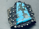 141 Gram Native American Navajo Spiderweb Turquoise Unique Shape Sterling Silver Bracelet-Nativo Arts