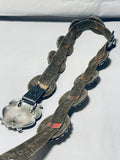 Rare Vintage Native American Navajo Green Turquoise Sterling Silver Concho Belt-Nativo Arts