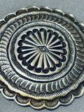 Native American One Of The Most Intricate Vintage Navajo Sterling Silver Pin-Nativo Arts